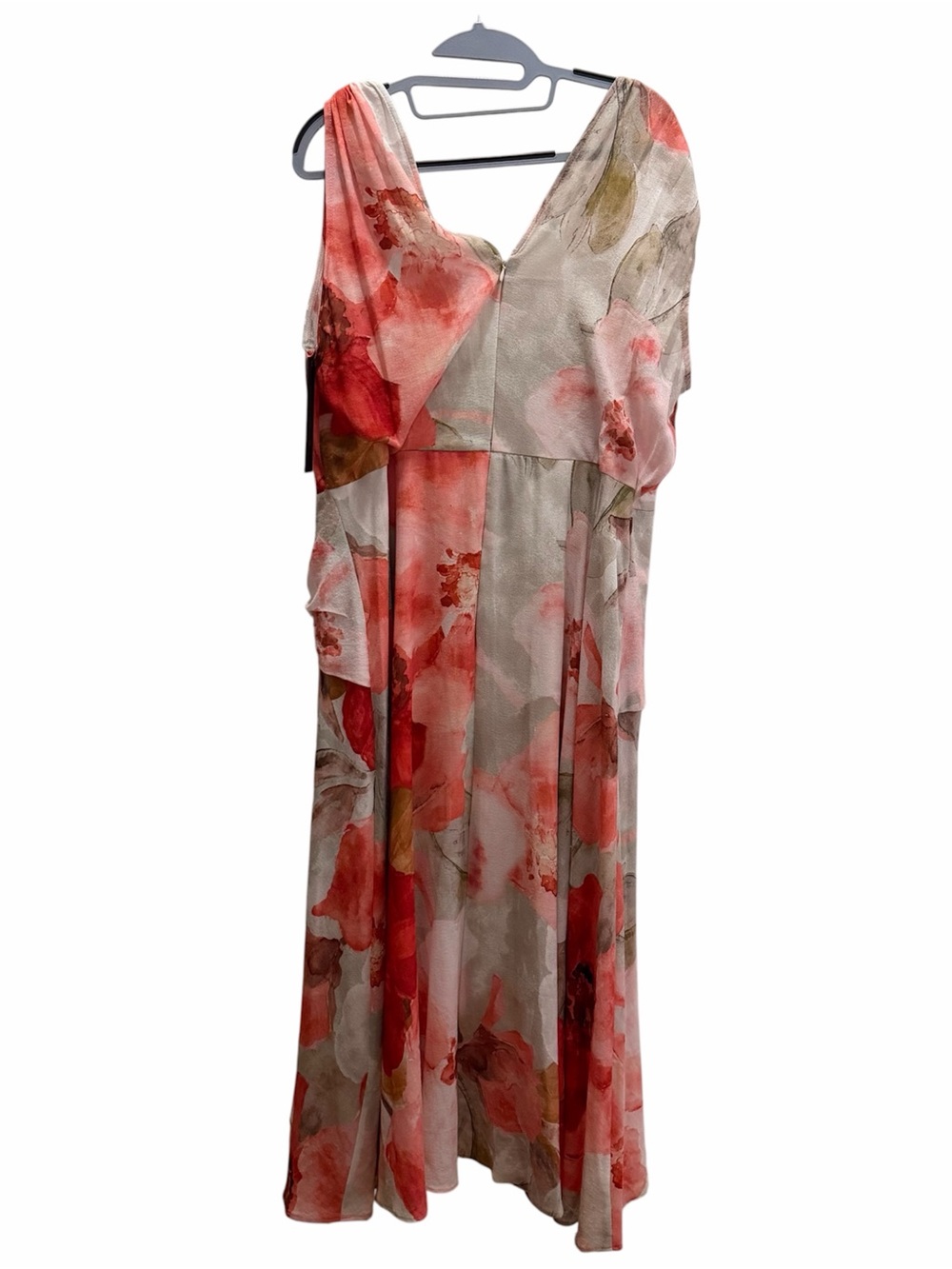 DKNY Donna Karan Floral Wrap Sleeveless Stretch Chiffon Midi Dress 14W NWT Plus - Picture 6 of 14